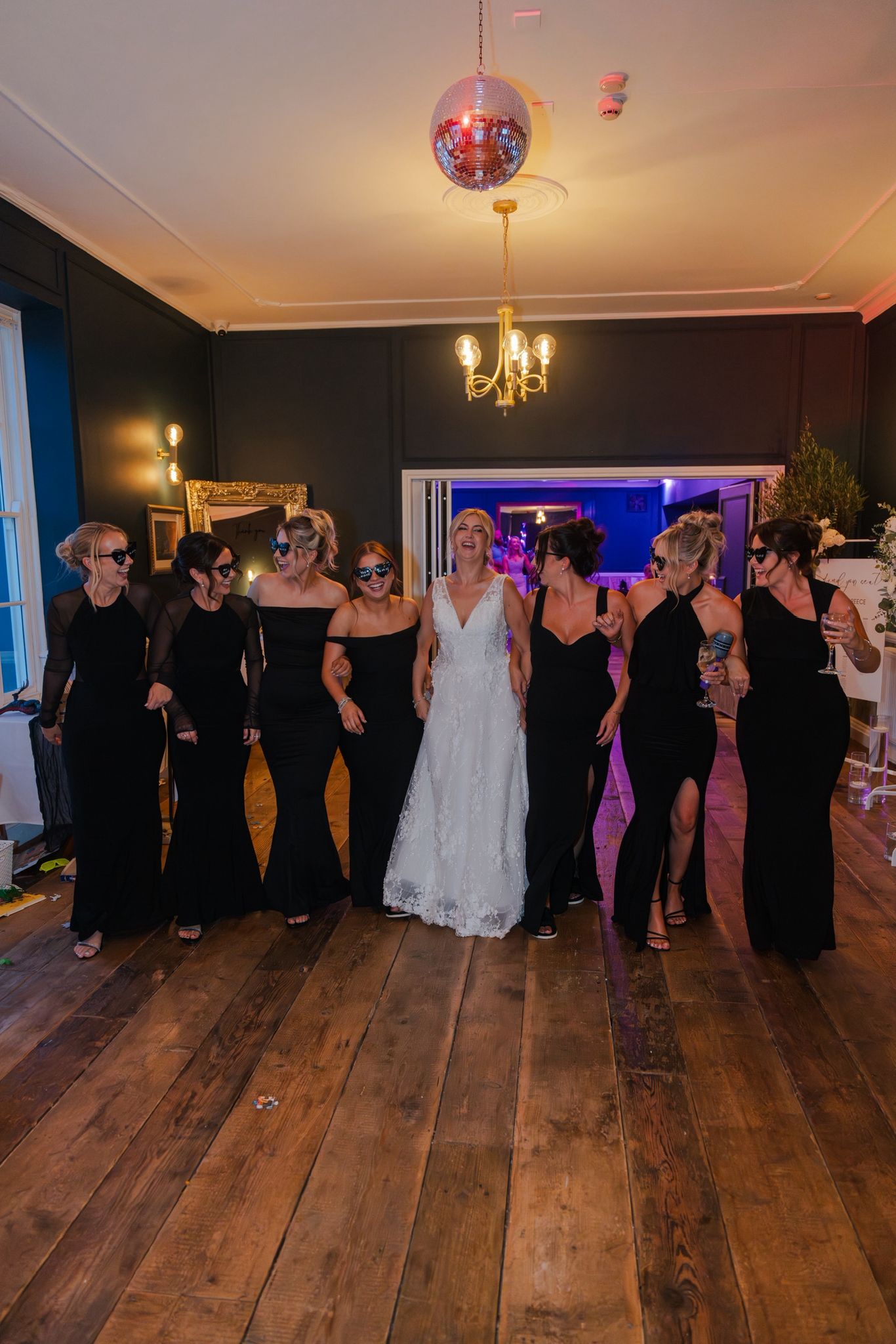 Bride with bridesmaids