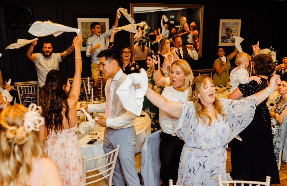 Celebrating at an event